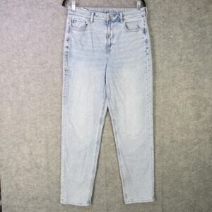 American Eagle Jeans Womens 10 Long Blue High Rise Stretch Tapered Leg Denim